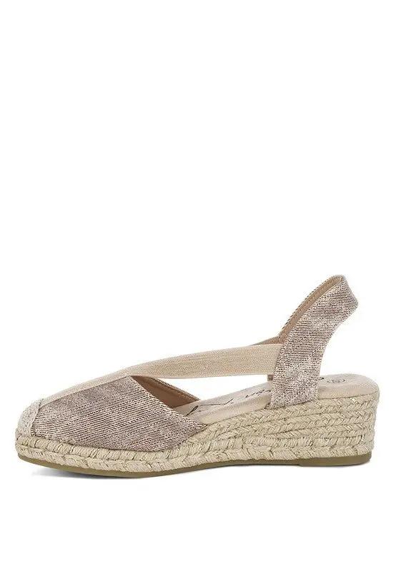 Port Side Metallic Woven Espadrille Wedges for Summer Style - Love Salve